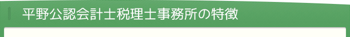 平野公認会計士税理士事務所の特徴